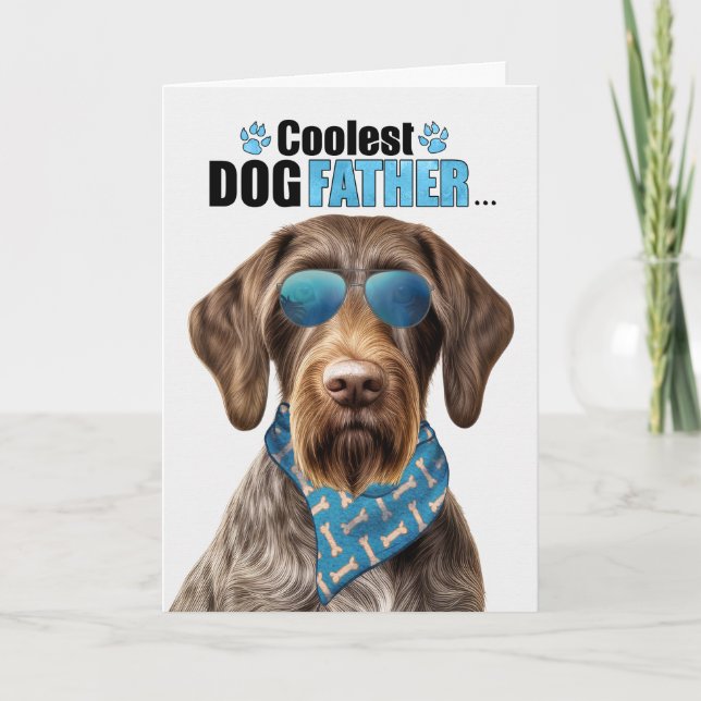 German Wirehair Pointer Coolest Dad Father's Day Holiday Card (Front)