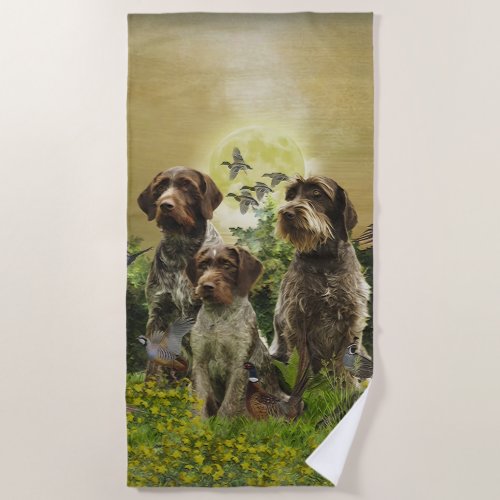  German Wirehaired Pointer   Beach Towel