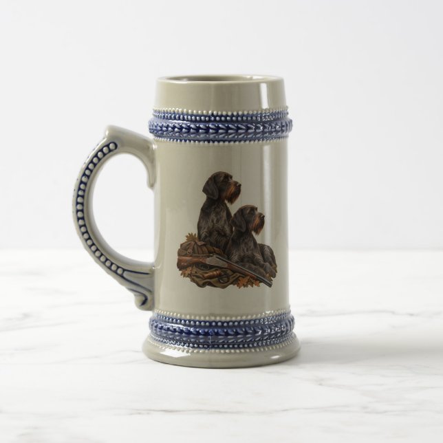 German Wirehaired Pointer Beer Stein (Left)