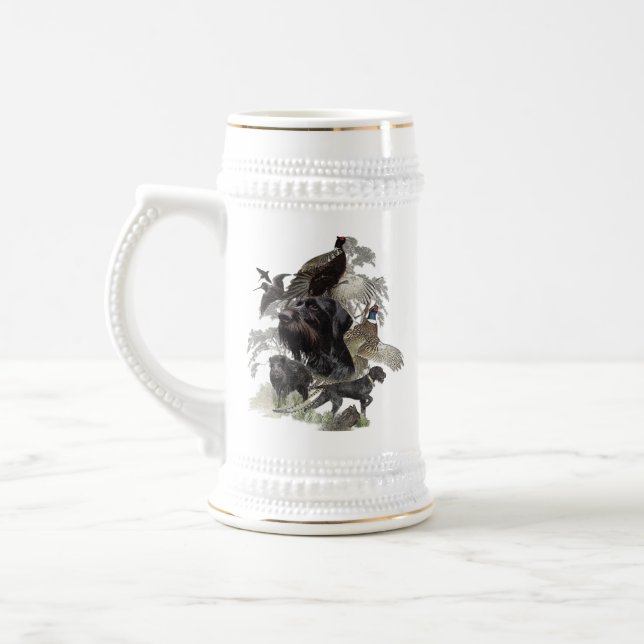 German Wirehaired Pointer Beer Stein (Left)