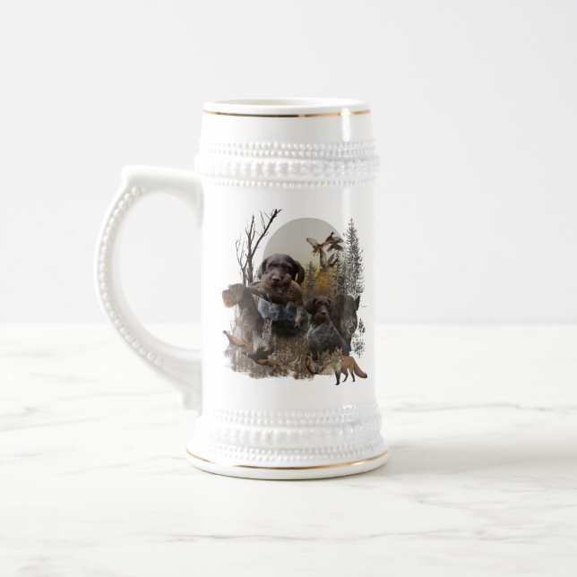 German Wirehaired Pointer  Beer Stein (Left)