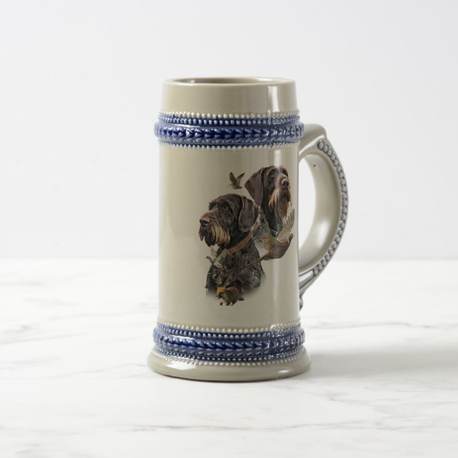 German Wirehaired Pointer Beer Stein (Front Right)