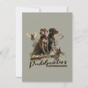 German Wirehaired Pointer, Boar Hunting    Card