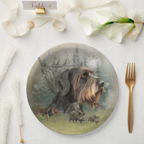 German Wirehaired Pointer Boar Hunting   Paper Plates
