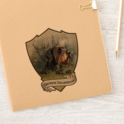 German Wirehaired Pointer Boar Hunting   Sticker