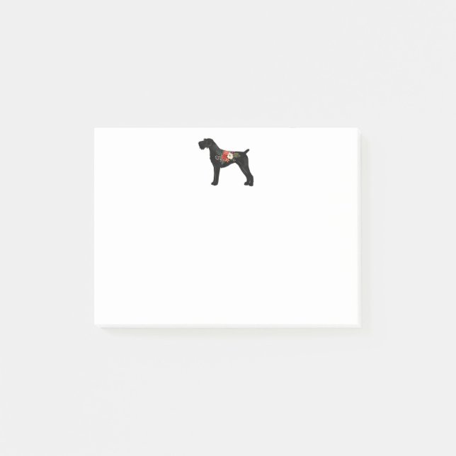 German Wirehaired Pointer Boho Floral Silhouette Post-it Notes (Front)