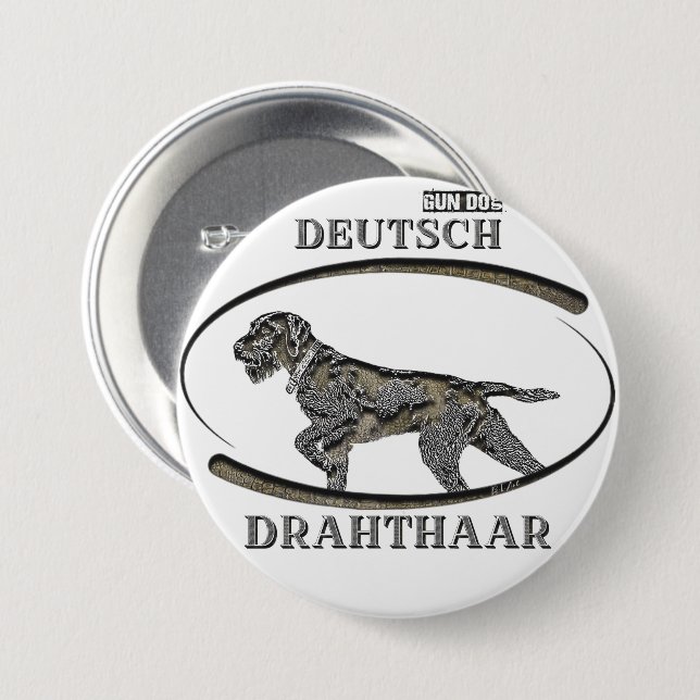 German Wirehaired Pointer Button (Front & Back)