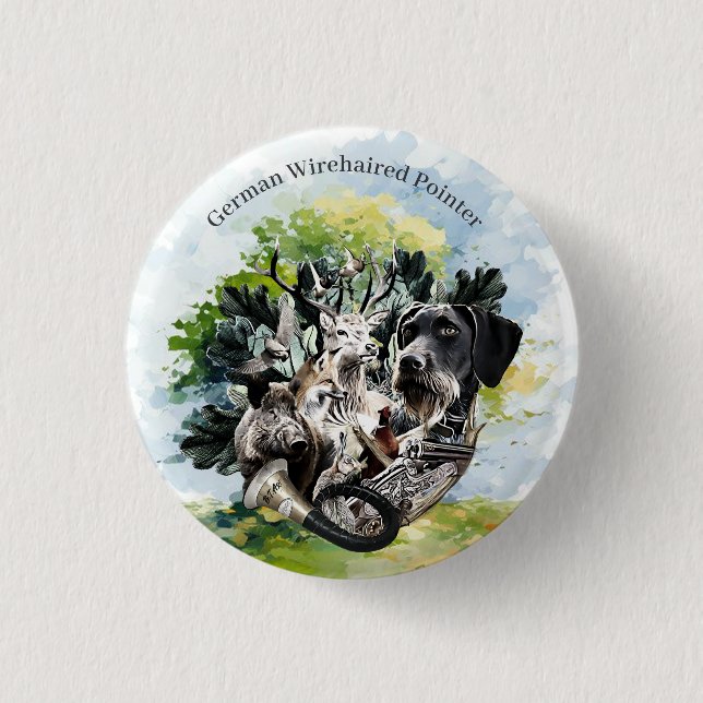 German Wirehaired Pointer Button (Front)