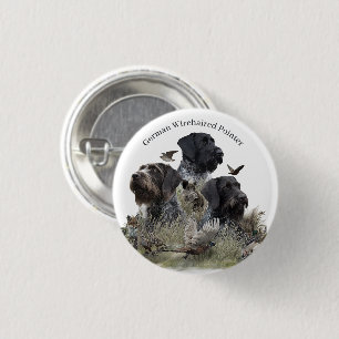 German Wirehaired Pointer Button