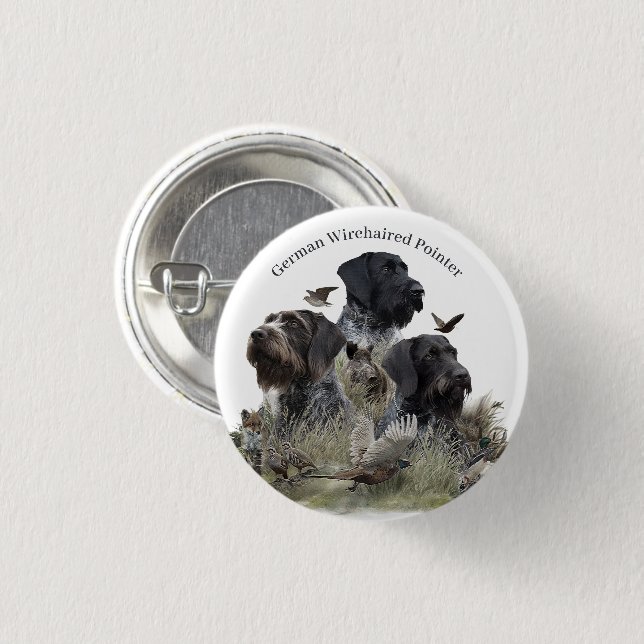 German Wirehaired Pointer Button (Front & Back)