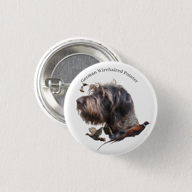 German Wirehaired Pointer Button (Front & Back)