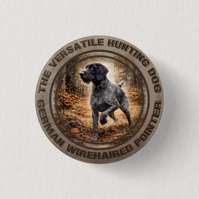 German Wirehaired Pointer Button (Front)