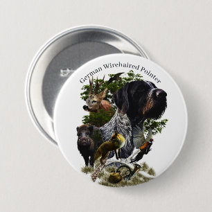 German Wirehaired Pointer Button