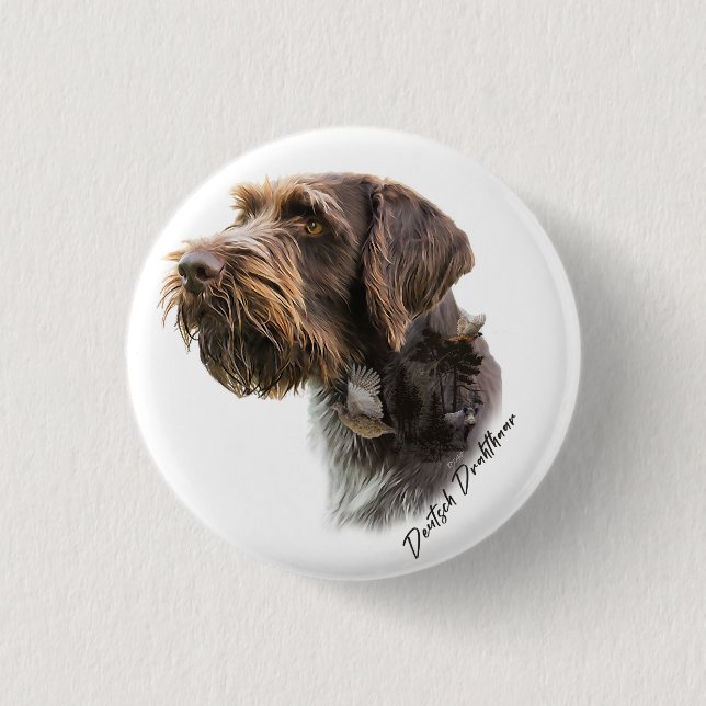 German Wirehaired Pointer     Button (Front)