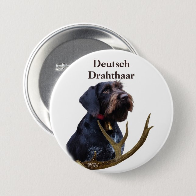 German Wirehaired Pointer Button (Front & Back)