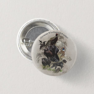 German Wirehaired Pointer Button