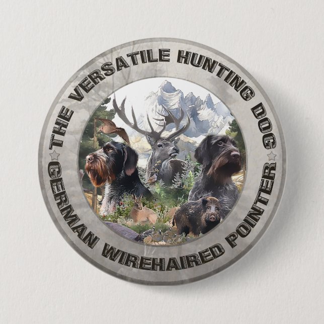 German Wirehaired Pointer   Button (Front)