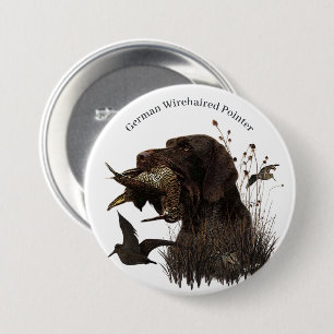 German Wirehaired Pointer Button