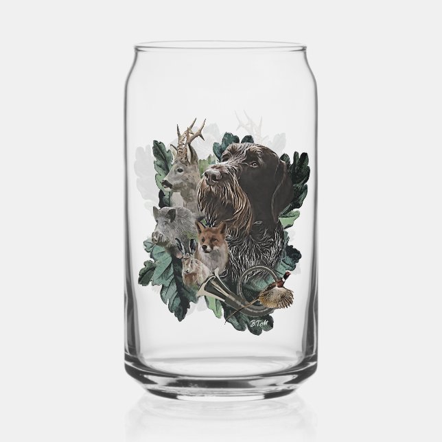 German Wirehaired Pointer Can Glass (Front)