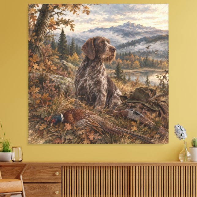 German Wirehaired Pointer Canvas Print (Insitu(LivingRoom))