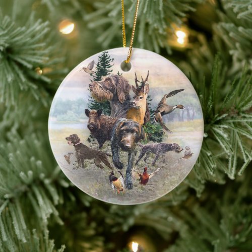 German Wirehaired Pointer   Ceramic Ornament