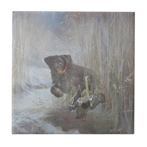  German Wirehaired Pointer Ceramic Tile