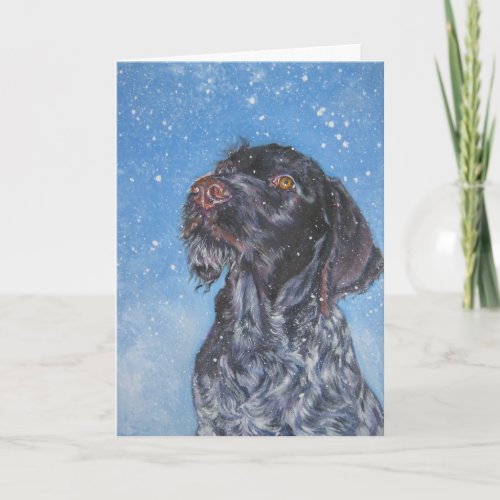 German Wirehaired pointer Christmas Card