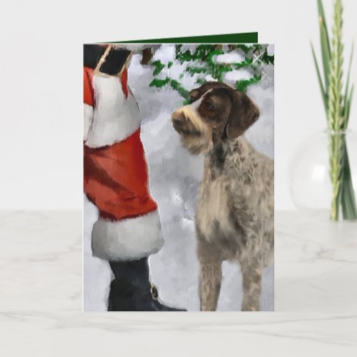 German Wirehaired Pointer Christmas Gifts Holiday Card