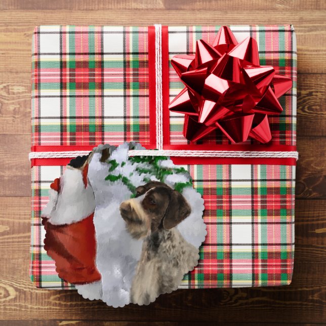 German Wirehaired Pointer Christmas Gifts Ornament Card (Insitu (Gift))