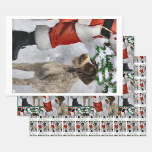 German Wirehaired Pointer Christmas Wrapping Paper Sheets