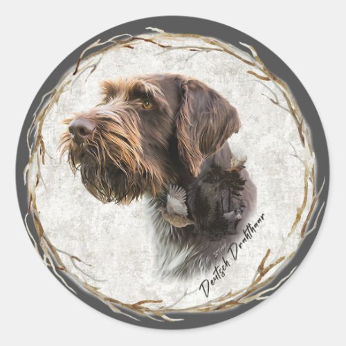 German Wirehaired Pointer      Classic Round Sticker