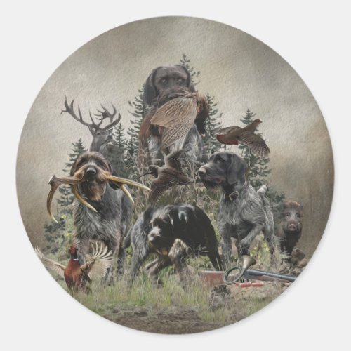 German Wirehaired Pointer       Classic Round Sticker