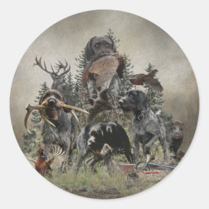 German Wirehaired Pointer       Classic Round Sticker