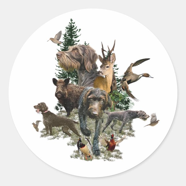 German Wirehaired Pointer   Classic Round Sticker (Front)