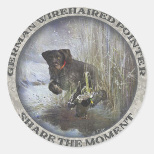 German Wirehaired Pointer Classic Round Sticker