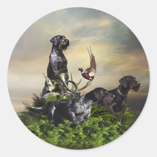 German Wirehaired Pointer Classic Round Sticker