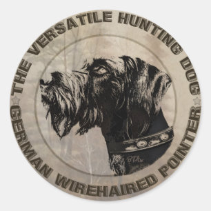 German Wirehaired Pointer Classic Round Sticker