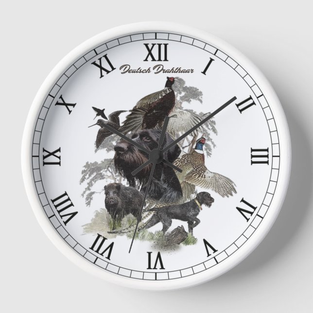  German Wirehaired Pointer Clock (Front)