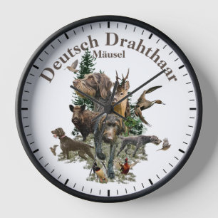 German Wirehaired Pointer Clock
