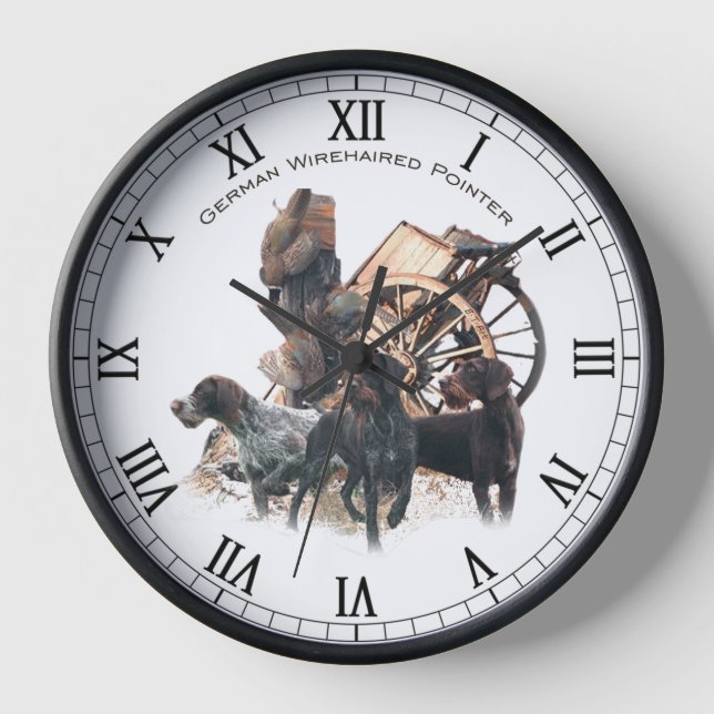  German Wirehaired Pointer Clock (Front)