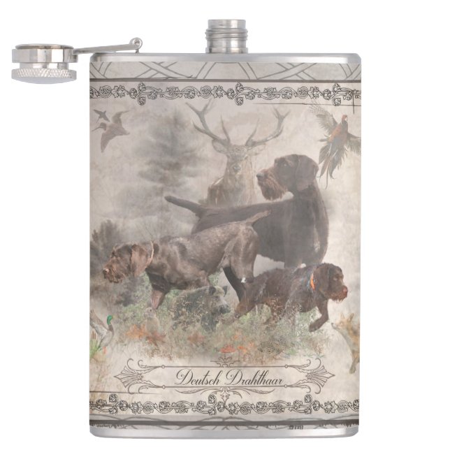 German Wirehaired Pointer   Coffee Mug Flask (Opened)