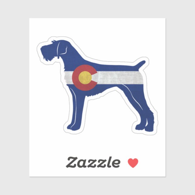 German Wirehaired Pointer Colorado Flag Sticker (Sheet)