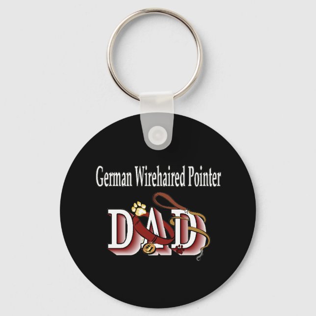 german wirehaired pointer dad Keychain (Front)