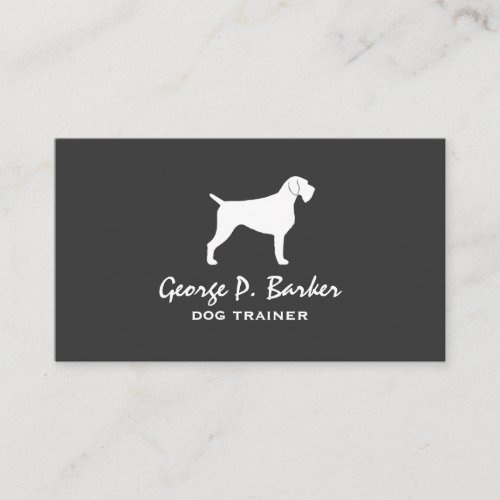 German Wirehaired Pointer Dog Breed Silhouette Business Card