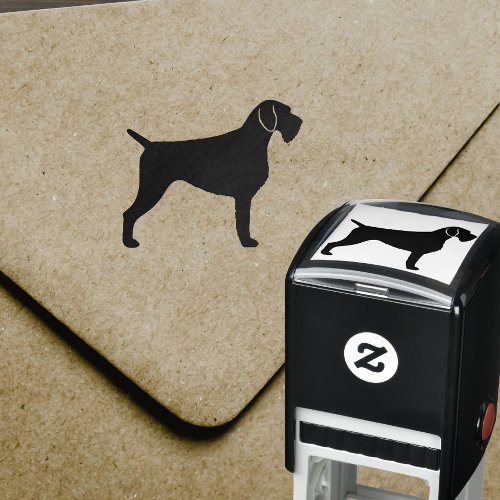 German Wirehaired Pointer Dog Breed Silhouette Self_inking Stamp