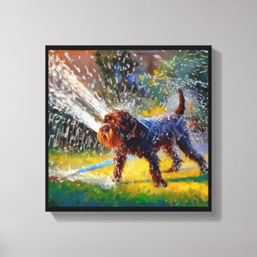 German Wirehaired Pointer Dog Canvas Print