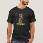 German Wirehaired Pointer Dog Christmas Lights San T-Shirt