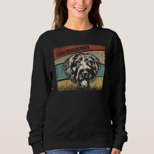 German Wirehaired Pointer Dog Cool  Simple Vintage Sweatshirt