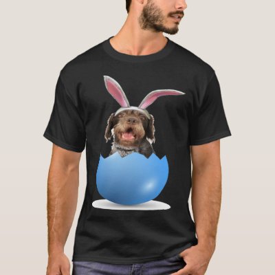 German Wirehaired Pointer Dog Easter Bunny Egg Hun T-Shirt