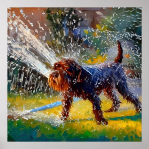 German Wirehaired Pointer Dog Poster